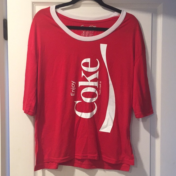 Coca-Cola M/L Red/White Logo Top - Picture 1 of 7
